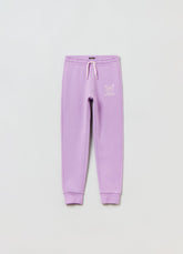 Ovs Kids Girl Plush Joggers With Butterfly Print